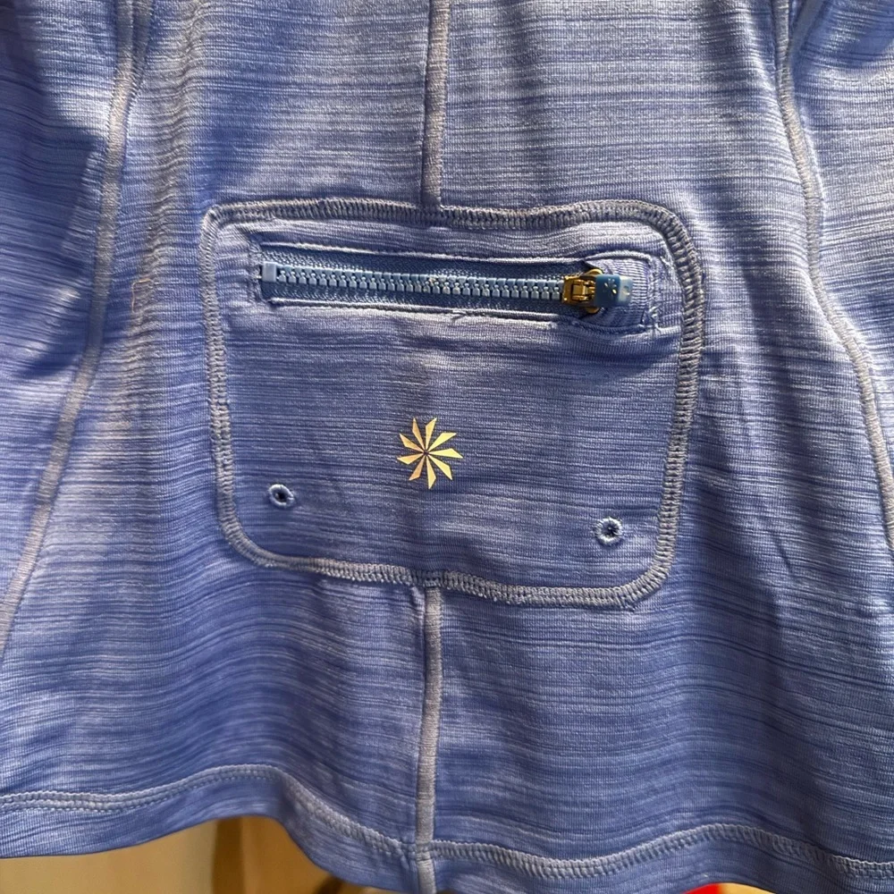 Athleta Uptempo Half-Zip Running Top | Size Small | Bright Periwinkle Blue - Picture 3 of 4